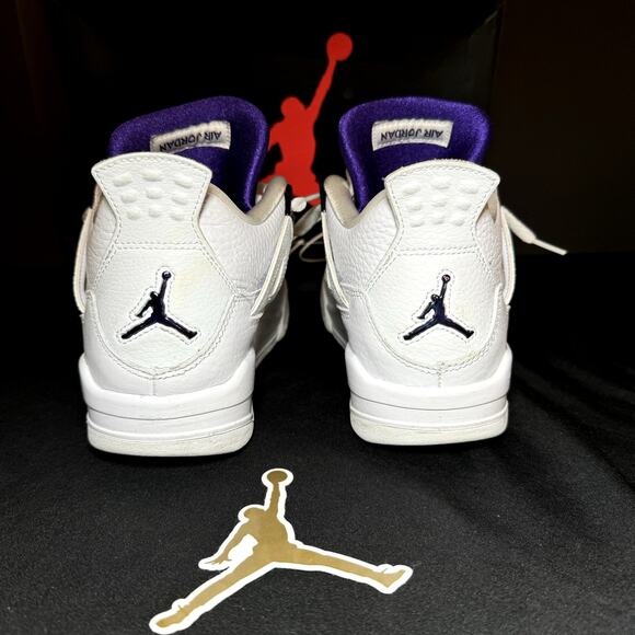 Size 6 - Nike Air Jordan 4 Retro GS Purple Metallic Men's Shoes - Picture 5 of 8
